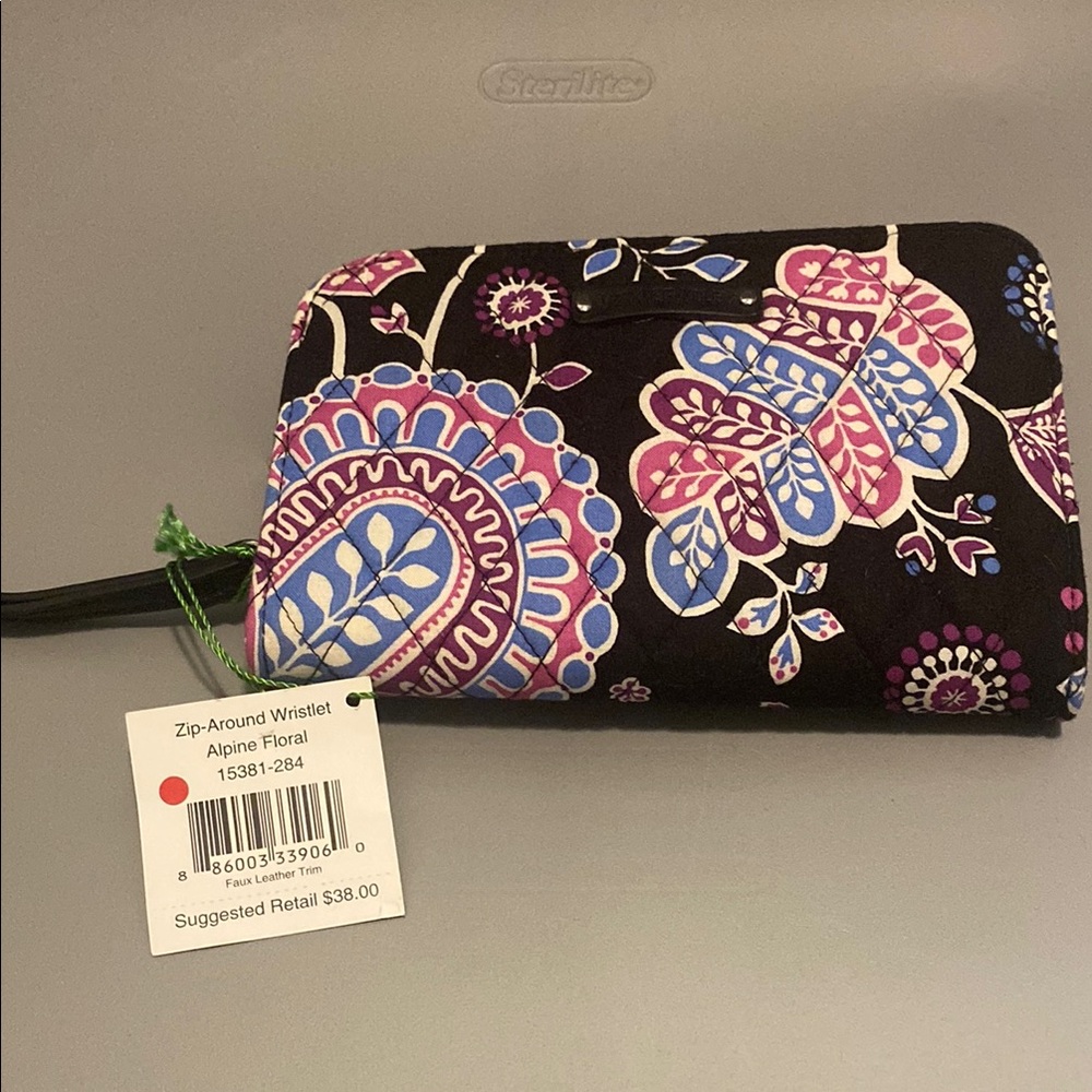 Vera Bradley Black and Blue Paisley Clutch